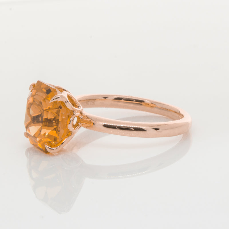 18ct Rose Gold Citrine Octavia Ring-Ring-Walker & Hall