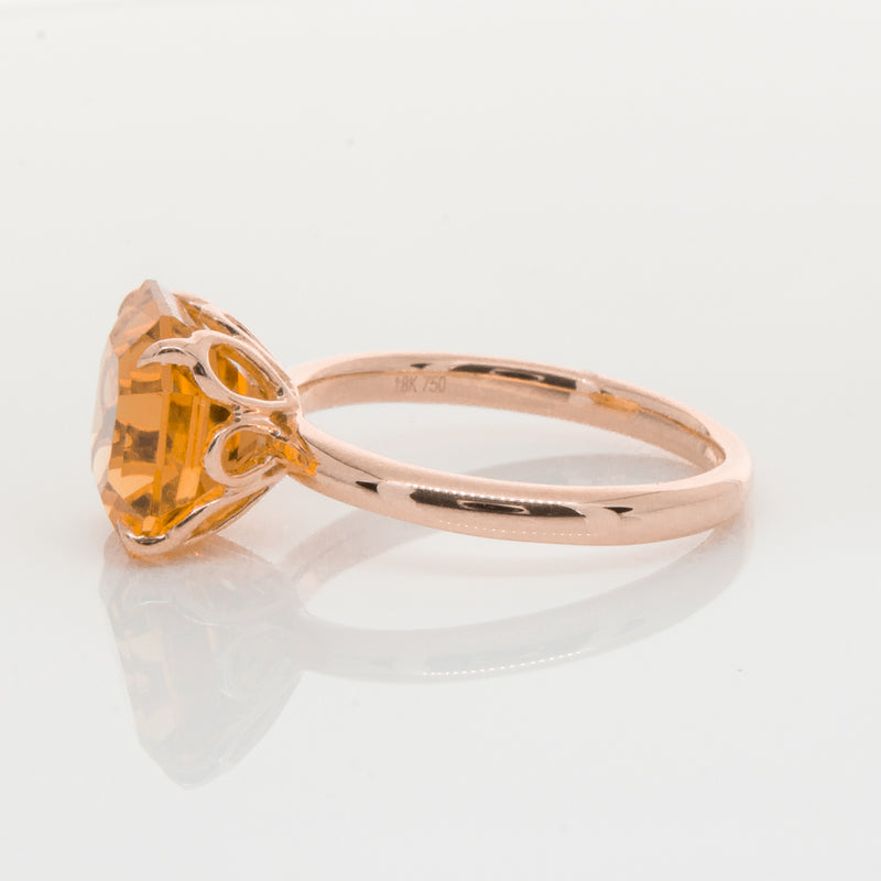 18ct Rose Gold Citrine Octavia Ring-Ring-Walker & Hall