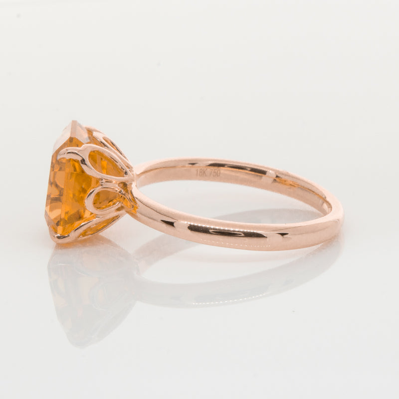 18ct Rose Gold Citrine Octavia Ring-Ring-Walker & Hall