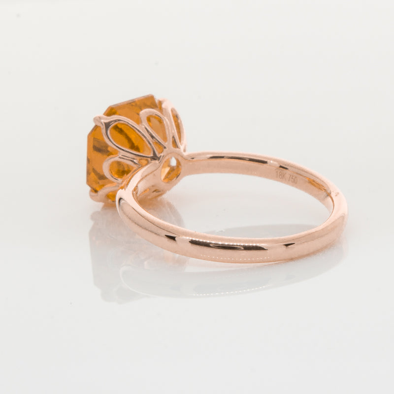 18ct Rose Gold Citrine Octavia Ring-Ring-Walker & Hall