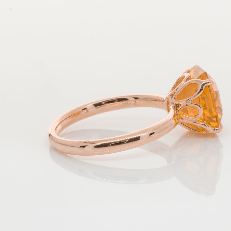 18ct Rose Gold Citrine Octavia Ring-Ring-Walker & Hall