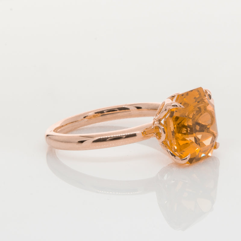 18ct Rose Gold Citrine Octavia Ring-Ring-Walker & Hall