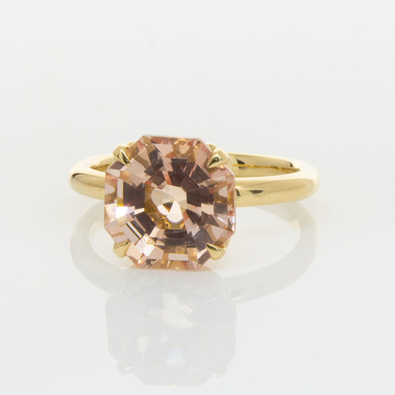 18ct Yellow Gold Morganite Octavia Ring-Ring-Walker & Hall