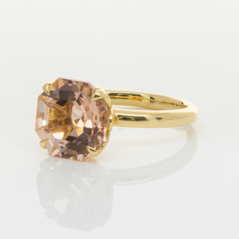 18ct Yellow Gold Morganite Octavia Ring-Ring-Walker & Hall