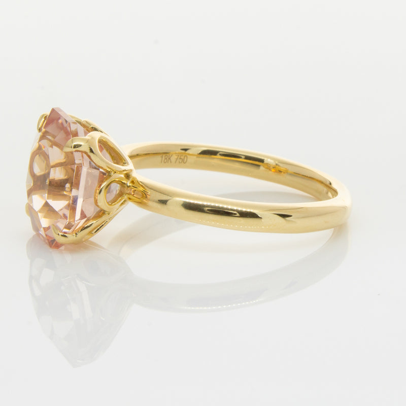 18ct Yellow Gold Morganite Octavia Ring-Ring-Walker & Hall