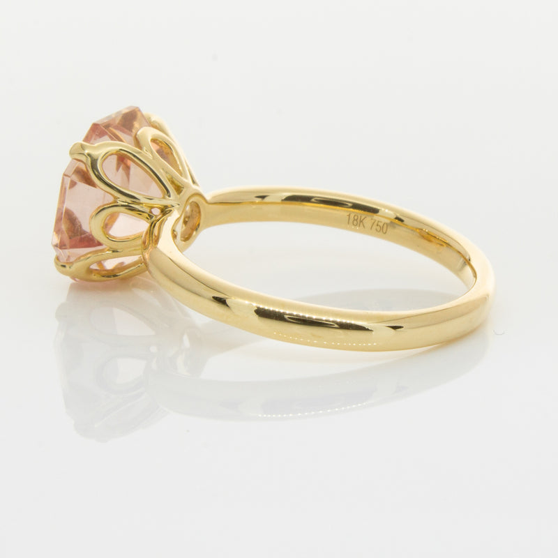 18ct Yellow Gold Morganite Octavia Ring-Ring-Walker & Hall