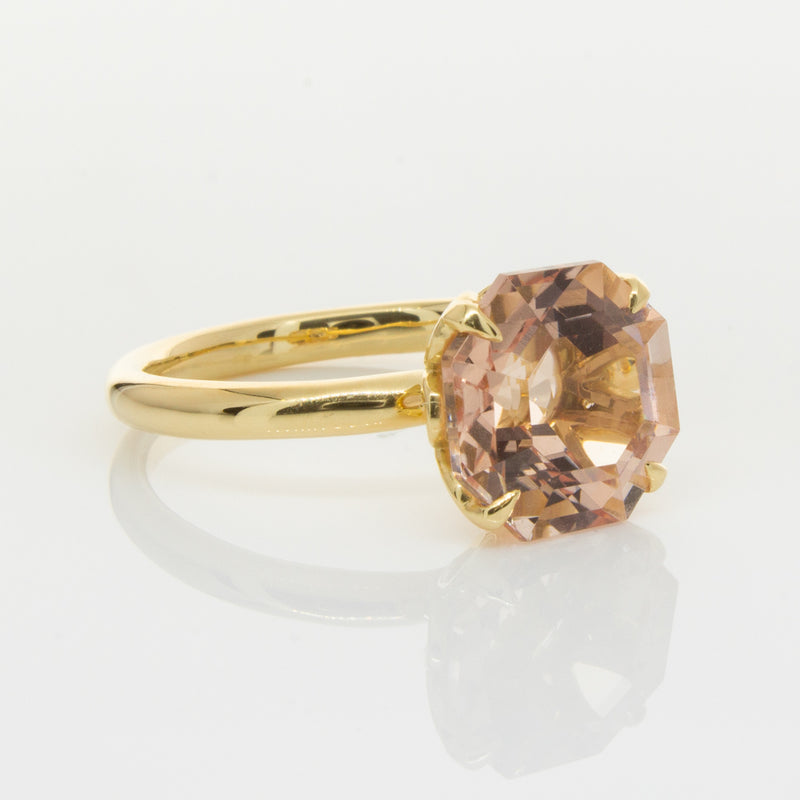 18ct Yellow Gold Morganite Octavia Ring-Ring-Walker & Hall