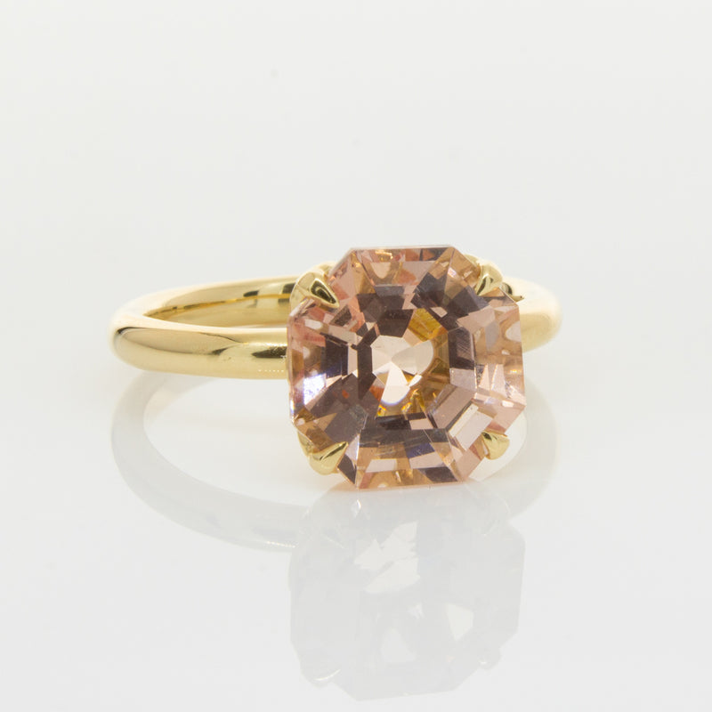 18ct Yellow Gold Morganite Octavia Ring-Ring-Walker & Hall