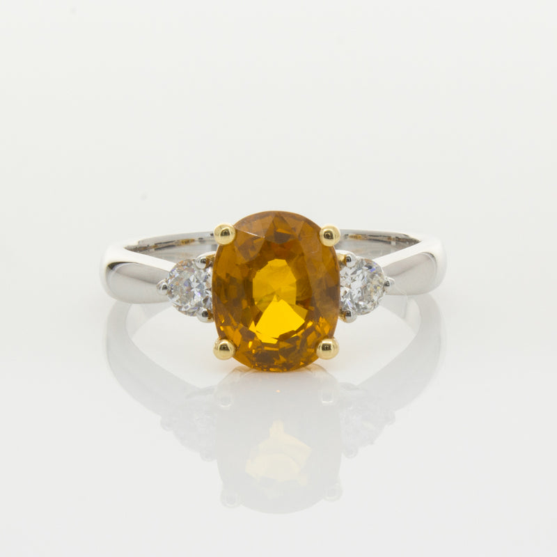 18ct White Gold Sapphire & Diamond Ring-Ring-Walker & Hall