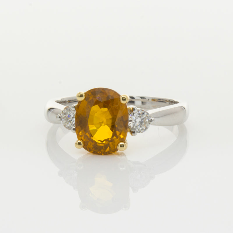 18ct White Gold Sapphire & Diamond Ring-Ring-Walker & Hall