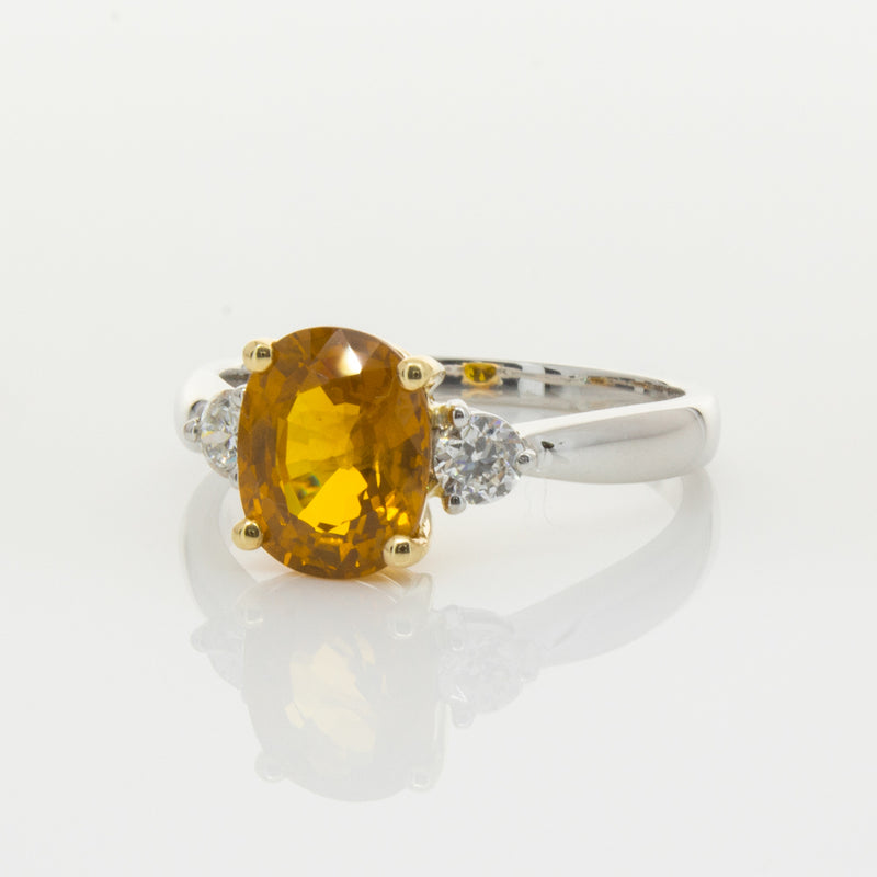 18ct White Gold Sapphire & Diamond Ring-Ring-Walker & Hall