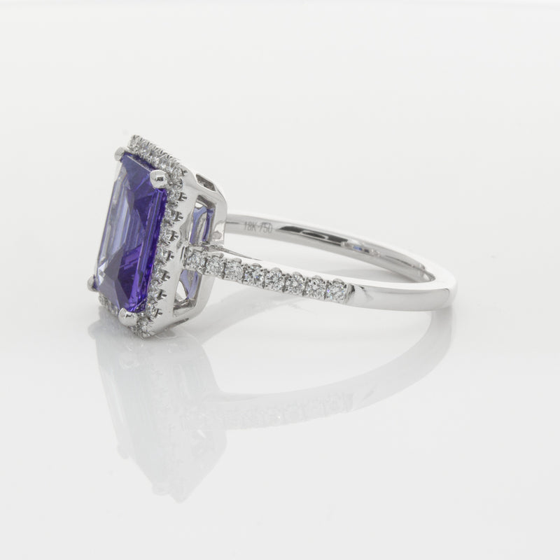 18ct White Gold Tanzanite & Diamond Ring-Ring-Walker & Hall
