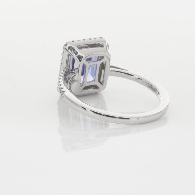 18ct White Gold Tanzanite & Diamond Ring-Ring-Walker & Hall