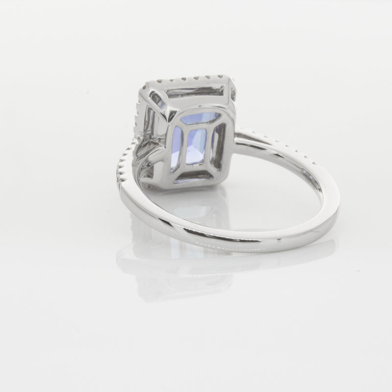 18ct White Gold Tanzanite & Diamond Ring-Ring-Walker & Hall