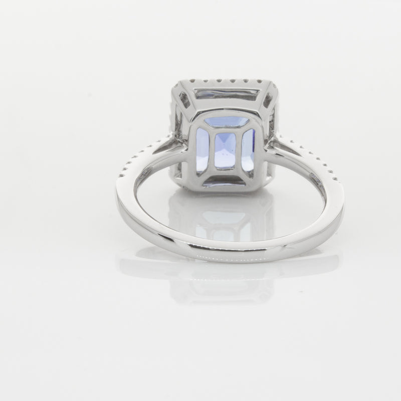 18ct White Gold Tanzanite & Diamond Ring-Ring-Walker & Hall