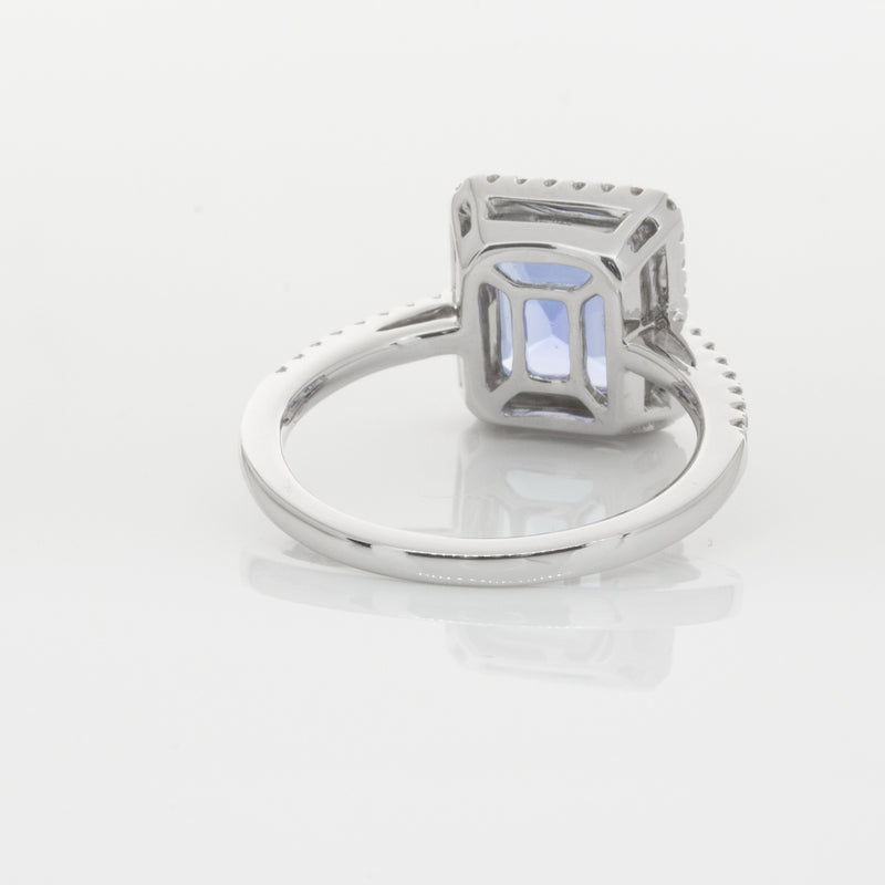 18ct White Gold Tanzanite & Diamond Ring-Ring-Walker & Hall