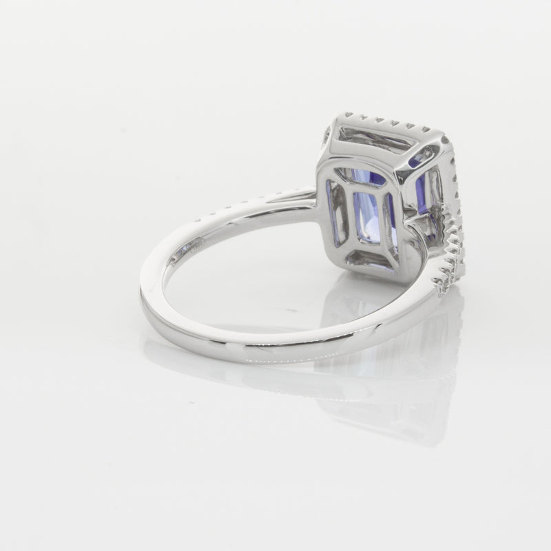 18ct White Gold Tanzanite & Diamond Ring-Ring-Walker & Hall