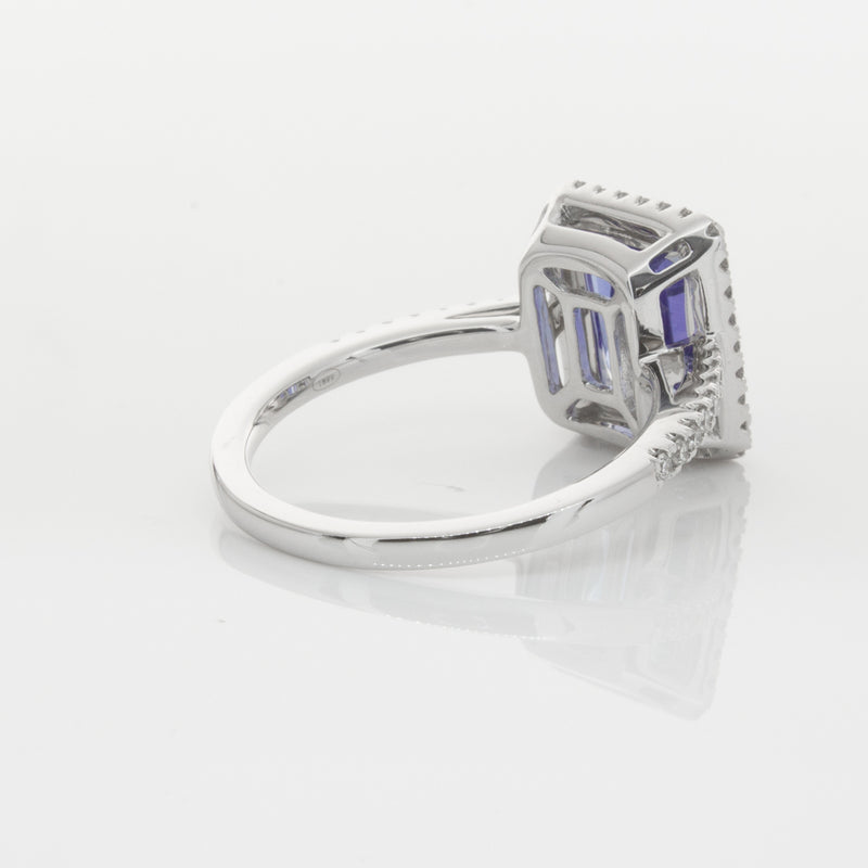 18ct White Gold Tanzanite & Diamond Ring-Ring-Walker & Hall