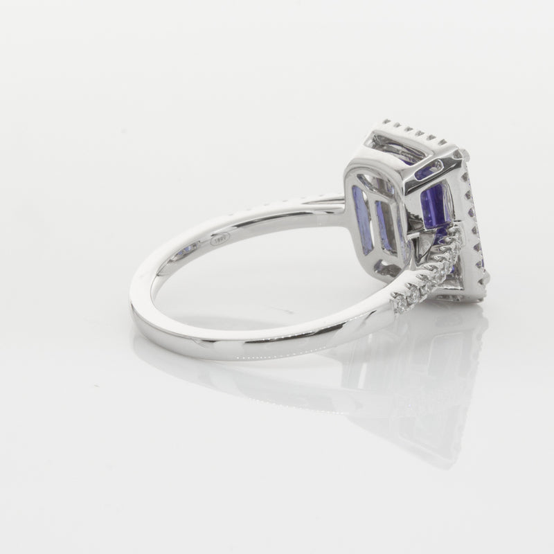 18ct White Gold Tanzanite & Diamond Ring-Ring-Walker & Hall