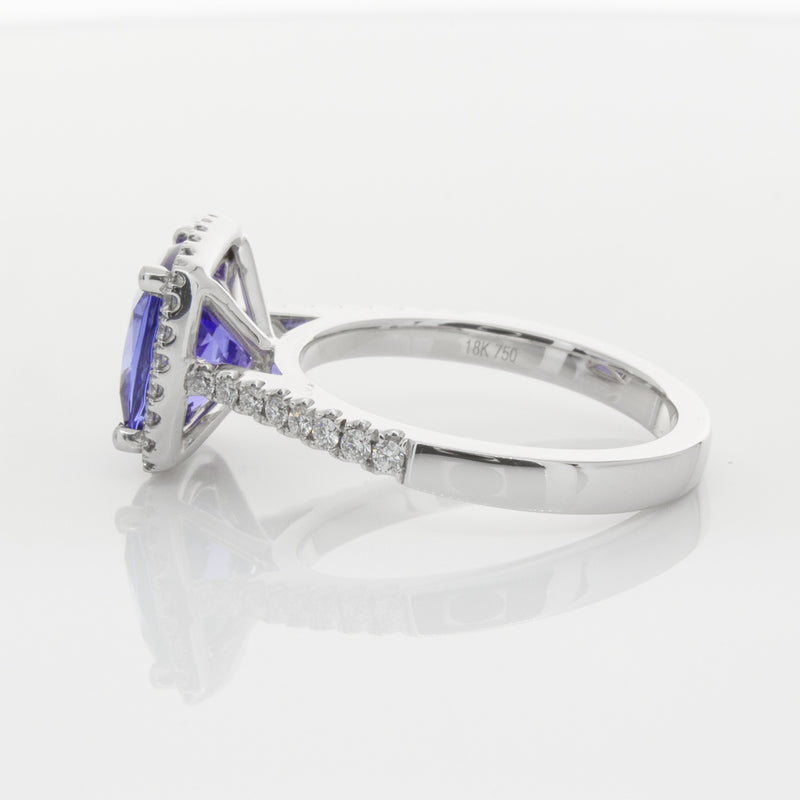 18ct White Gold Tanzanite & Diamond Ring-Ring-Walker & Hall