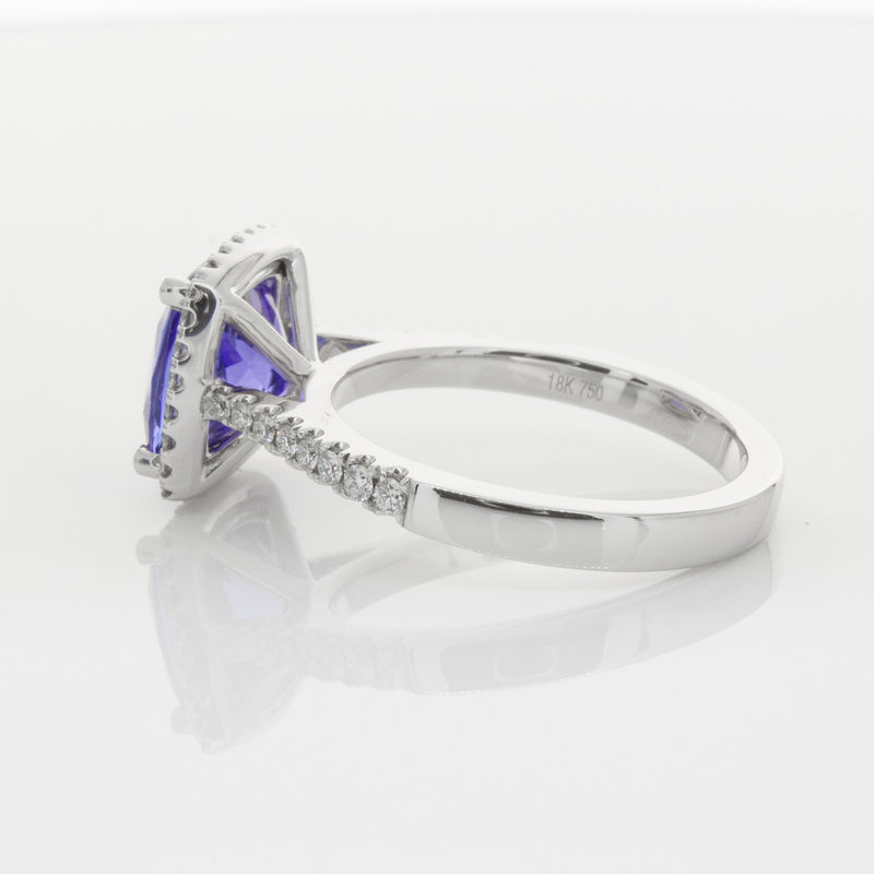 18ct White Gold Tanzanite & Diamond Ring-Ring-Walker & Hall