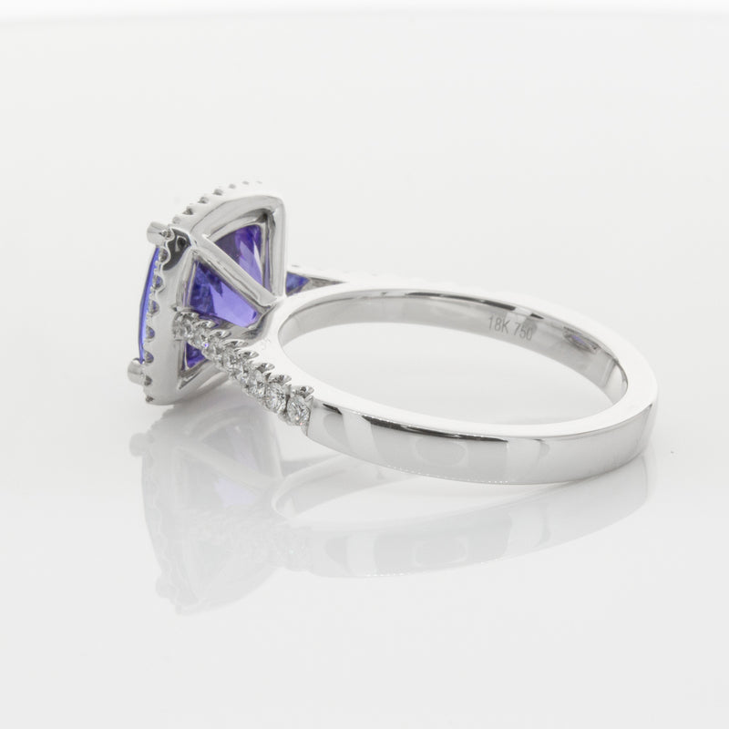 18ct White Gold Tanzanite & Diamond Ring-Ring-Walker & Hall