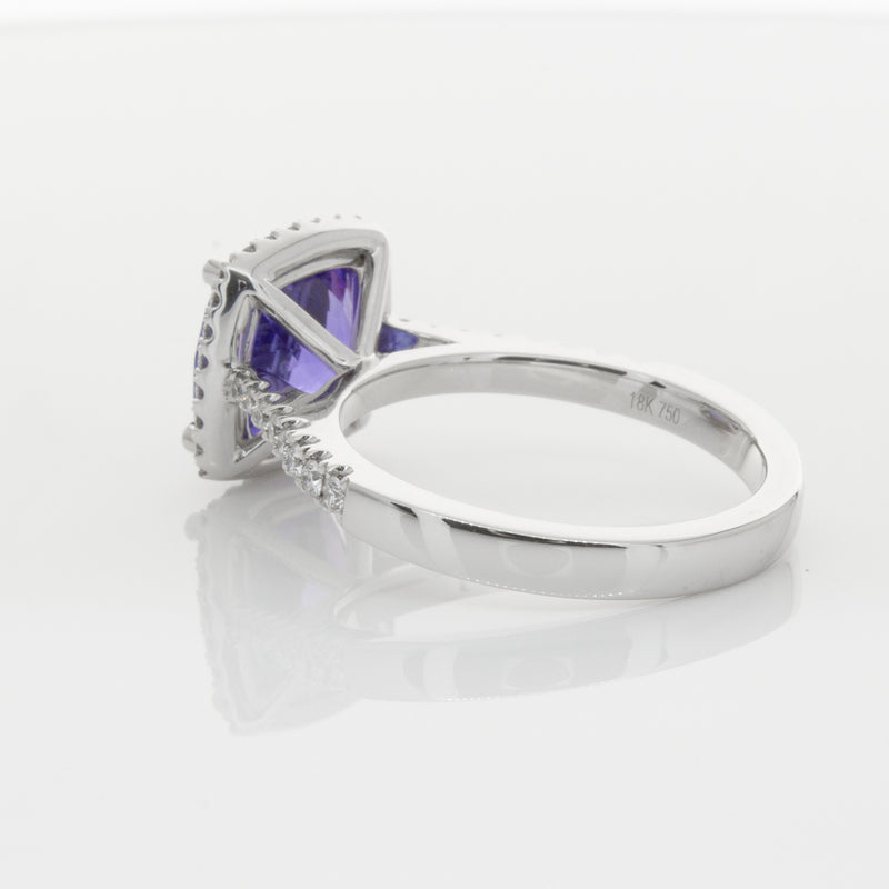 18ct White Gold Tanzanite & Diamond Ring-Ring-Walker & Hall