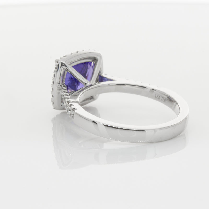 18ct White Gold Tanzanite & Diamond Ring-Ring-Walker & Hall