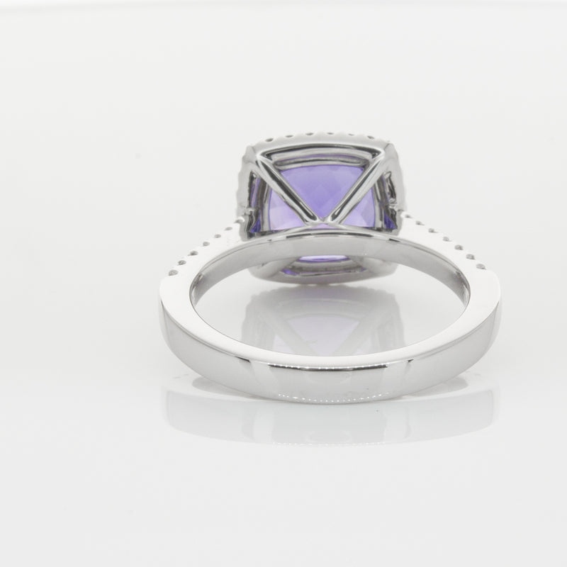 18ct White Gold Tanzanite & Diamond Ring-Ring-Walker & Hall