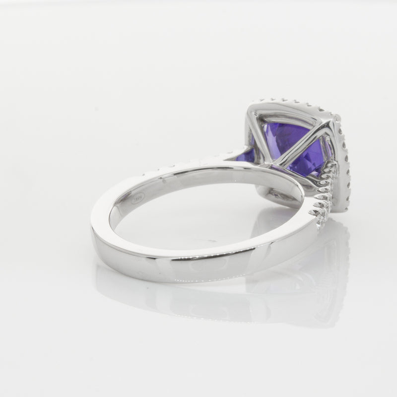 18ct White Gold Tanzanite & Diamond Ring-Ring-Walker & Hall