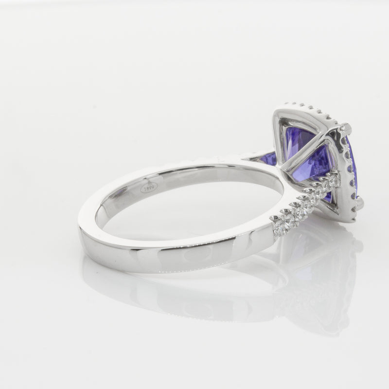 18ct White Gold Tanzanite & Diamond Ring-Ring-Walker & Hall