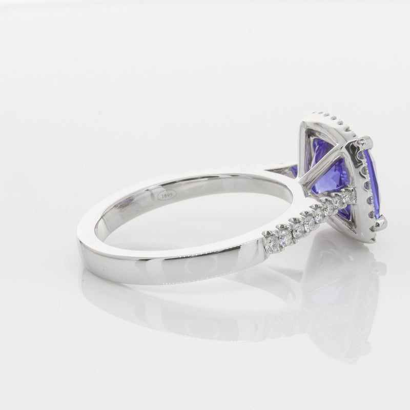 18ct White Gold Tanzanite & Diamond Ring-Ring-Walker & Hall