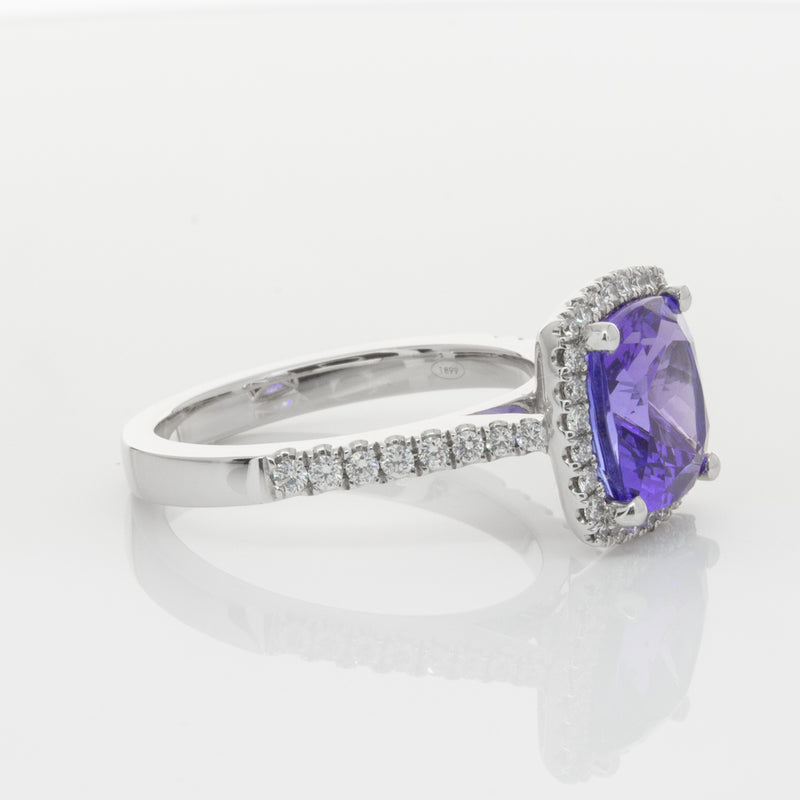 18ct White Gold Tanzanite & Diamond Ring-Ring-Walker & Hall