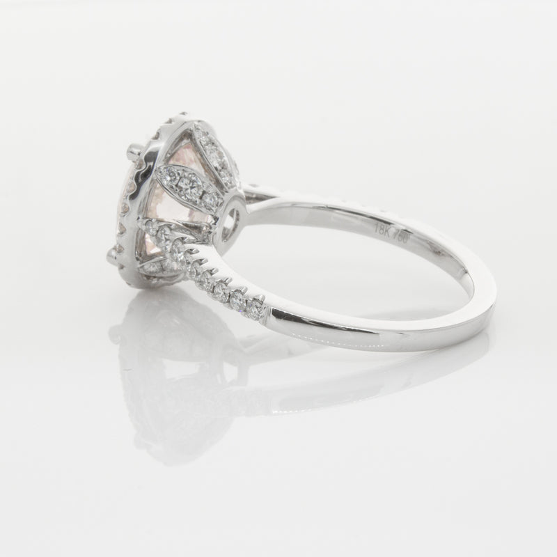 18ct White Gold Morganite & Diamond Sierra Ring-Ring-Walker & Hall