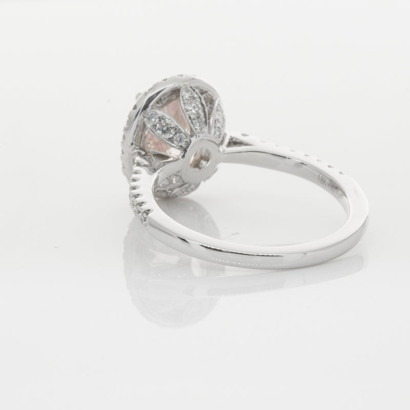 18ct White Gold Morganite & Diamond Sierra Ring-Ring-Walker & Hall