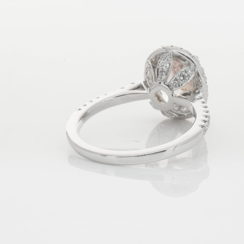 18ct White Gold Morganite & Diamond Sierra Ring-Ring-Walker & Hall