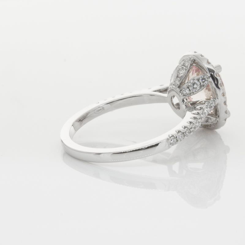 18ct White Gold Morganite & Diamond Sierra Ring-Ring-Walker & Hall