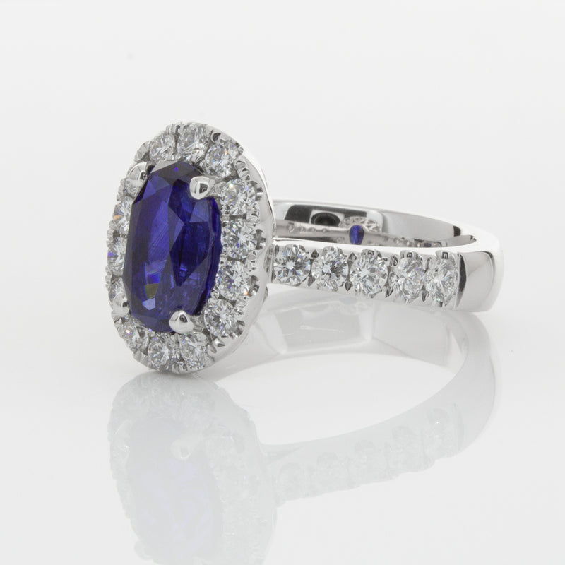 18ct White Gold Sapphire & Diamond Ring-Ring-Walker & Hall
