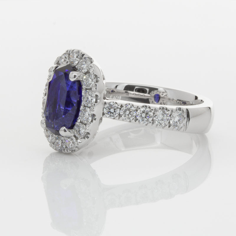 18ct White Gold Sapphire & Diamond Ring-Ring-Walker & Hall