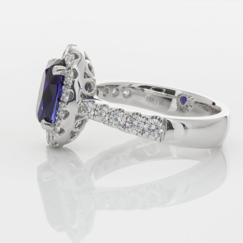 18ct White Gold Sapphire & Diamond Ring-Ring-Walker & Hall