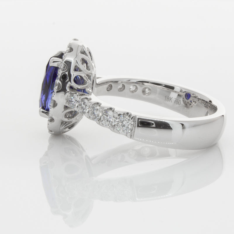 18ct White Gold Sapphire & Diamond Ring-Ring-Walker & Hall