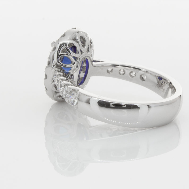 18ct White Gold Sapphire & Diamond Ring-Ring-Walker & Hall