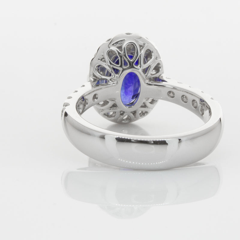 18ct White Gold Sapphire & Diamond Ring-Ring-Walker & Hall