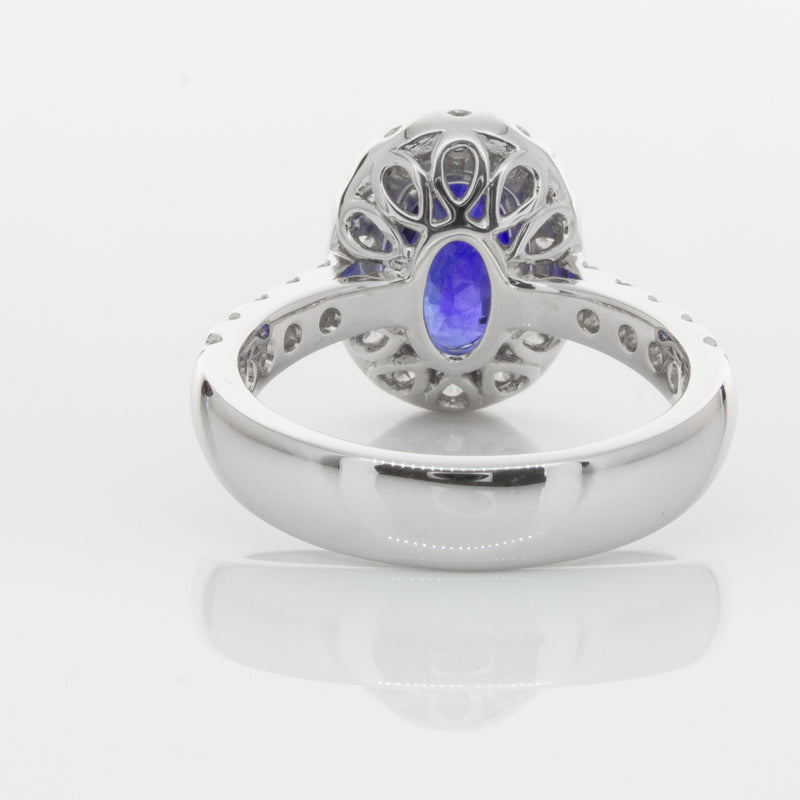 18ct White Gold Sapphire & Diamond Ring-Ring-Walker & Hall