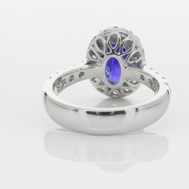 18ct White Gold Sapphire & Diamond Ring-Ring-Walker & Hall