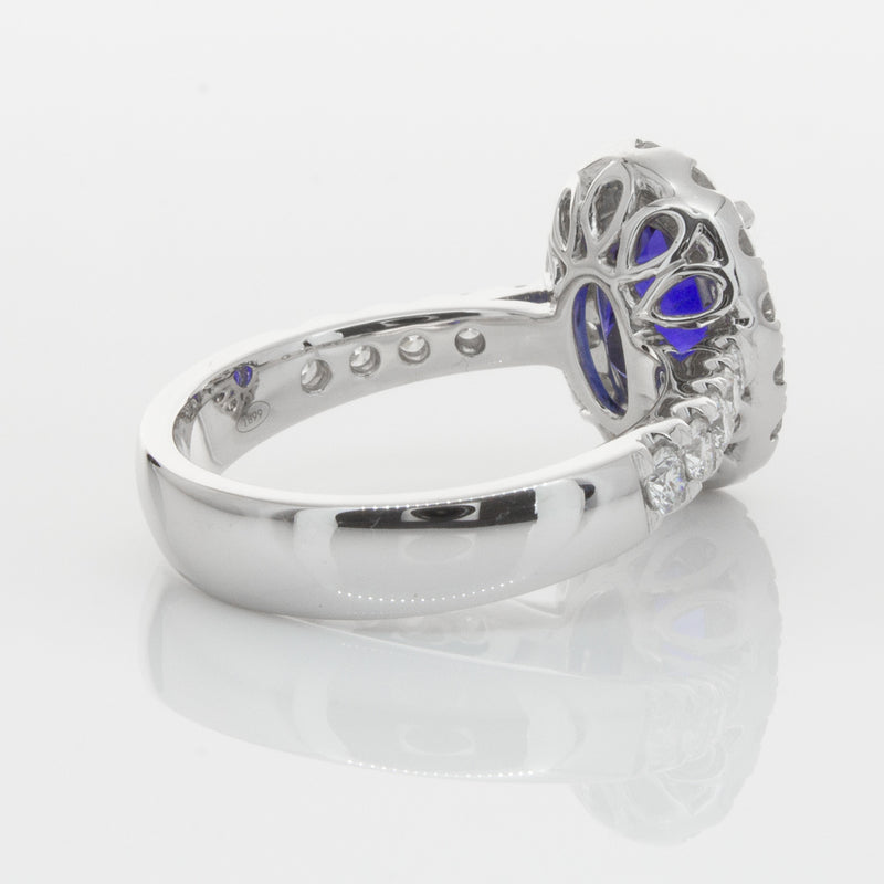 18ct White Gold Sapphire & Diamond Ring-Ring-Walker & Hall
