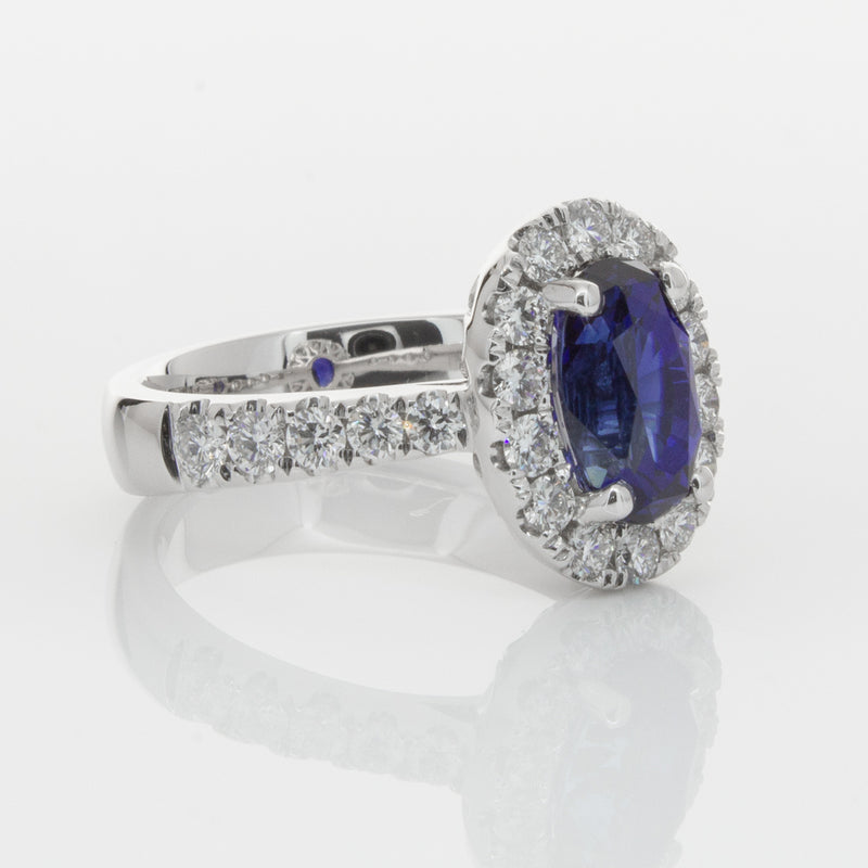 18ct White Gold Sapphire & Diamond Ring-Ring-Walker & Hall