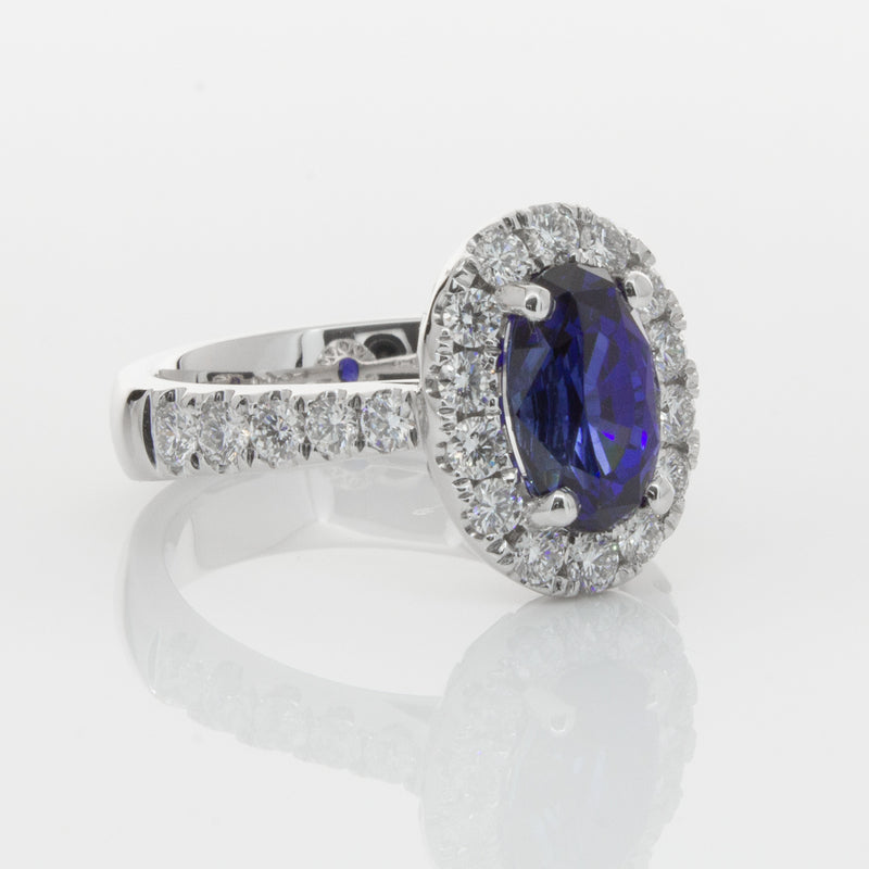 18ct White Gold Sapphire & Diamond Ring-Ring-Walker & Hall
