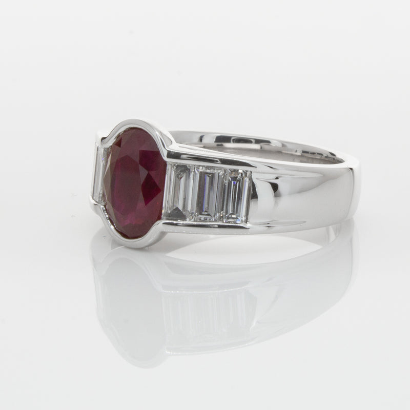18ct White Gold Ruby & Diamond Ring-Ring-Walker & Hall