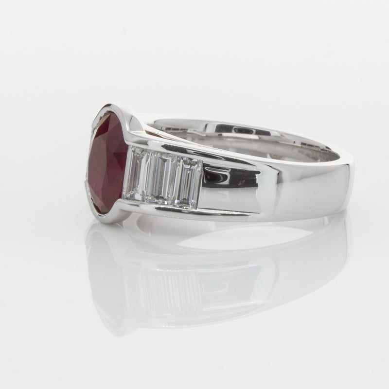 18ct White Gold Ruby & Diamond Ring-Ring-Walker & Hall